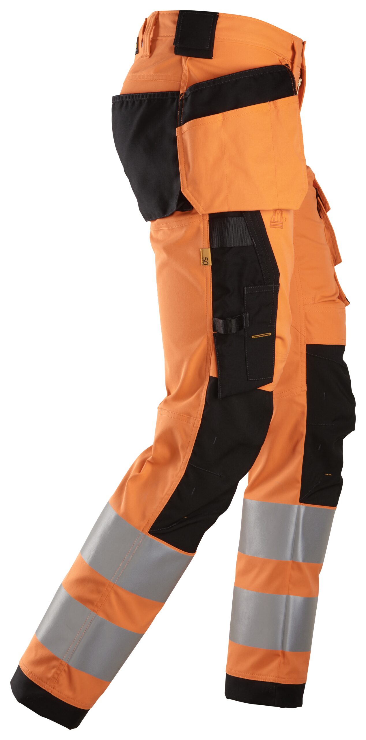 High-Vis, Arbejdsbukser med stretch og hylsterlommer, klasse 2