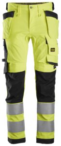 High-Vis, Arbejdsbukser med stretch og hylsterlommer, klasse 2