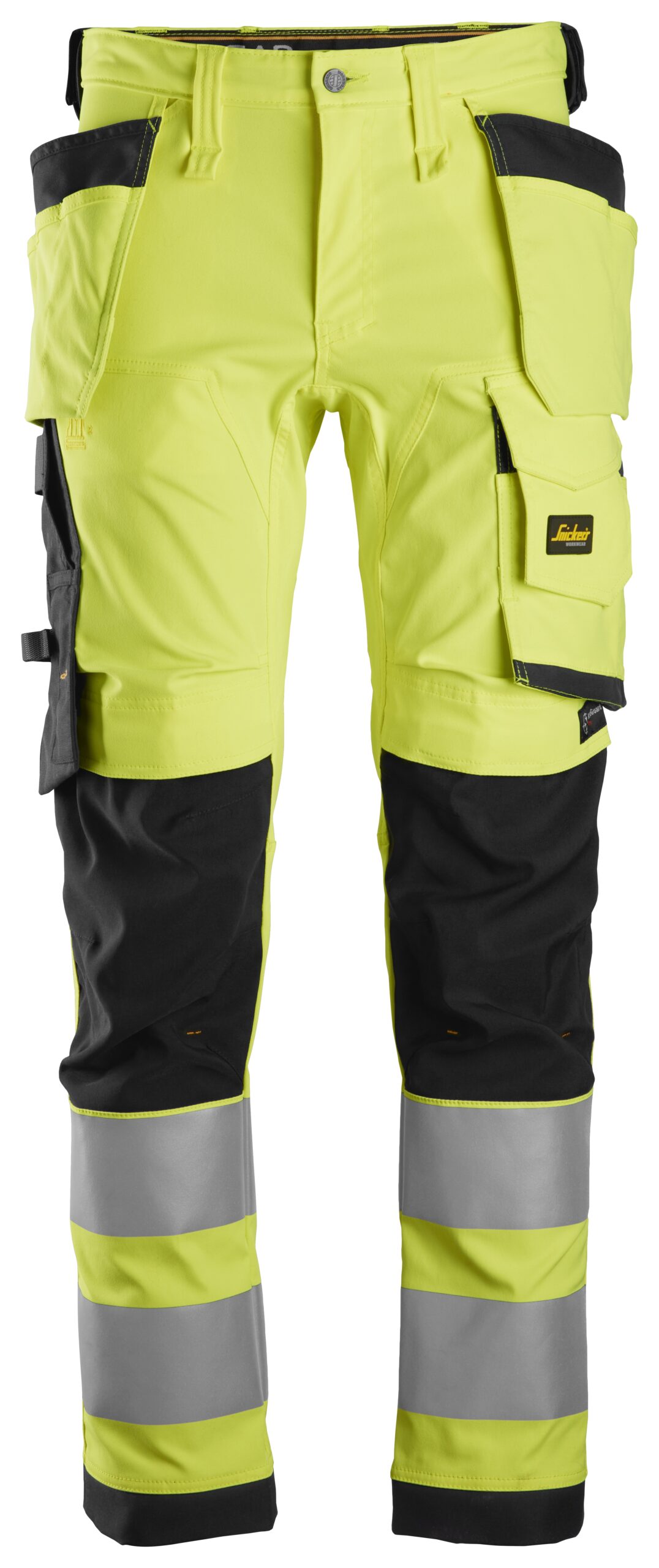 High-Vis, Arbejdsbukser med stretch og hylsterlommer, klasse 2