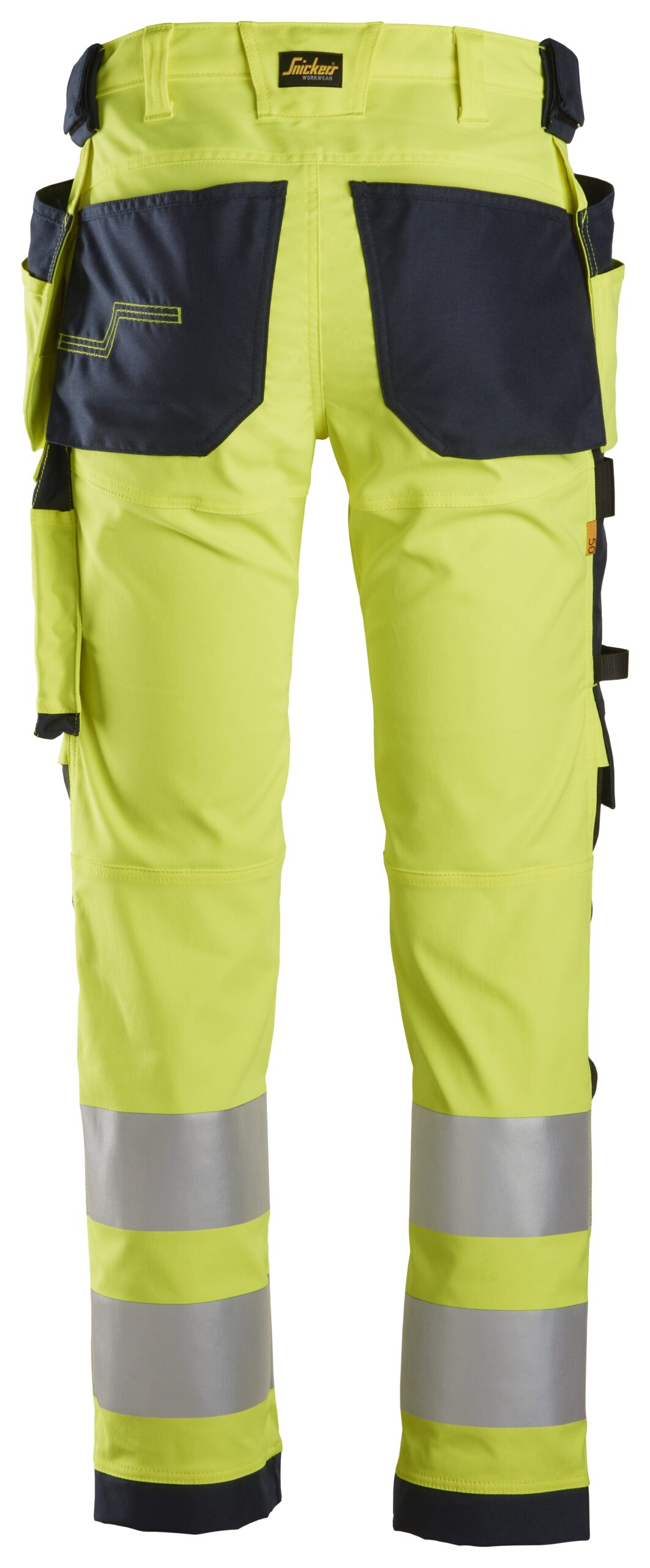 High-Vis, Arbejdsbukser med stretch og hylsterlommer, klasse 2