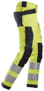 High-Vis, Arbejdsbukser med stretch og hylsterlommer, klasse 2