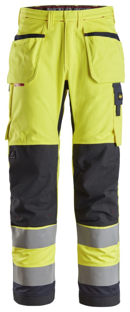 ProtecWork, arbejdsbukser med hylsterlommer, High-Vis klasse 2