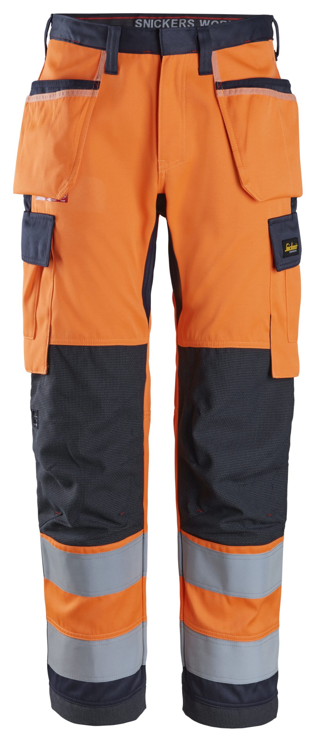 ProtecWork, arbejdsbukser med hylsterlommer, High-Vis klasse 2