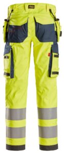 ProtecWork, High-Vis arbejdsbukser i stretch med hylsterlommer, klasse 2