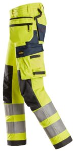 ProtecWork, High-Vis arbejdsbukser i stretch med hylsterlommer, klasse 2
