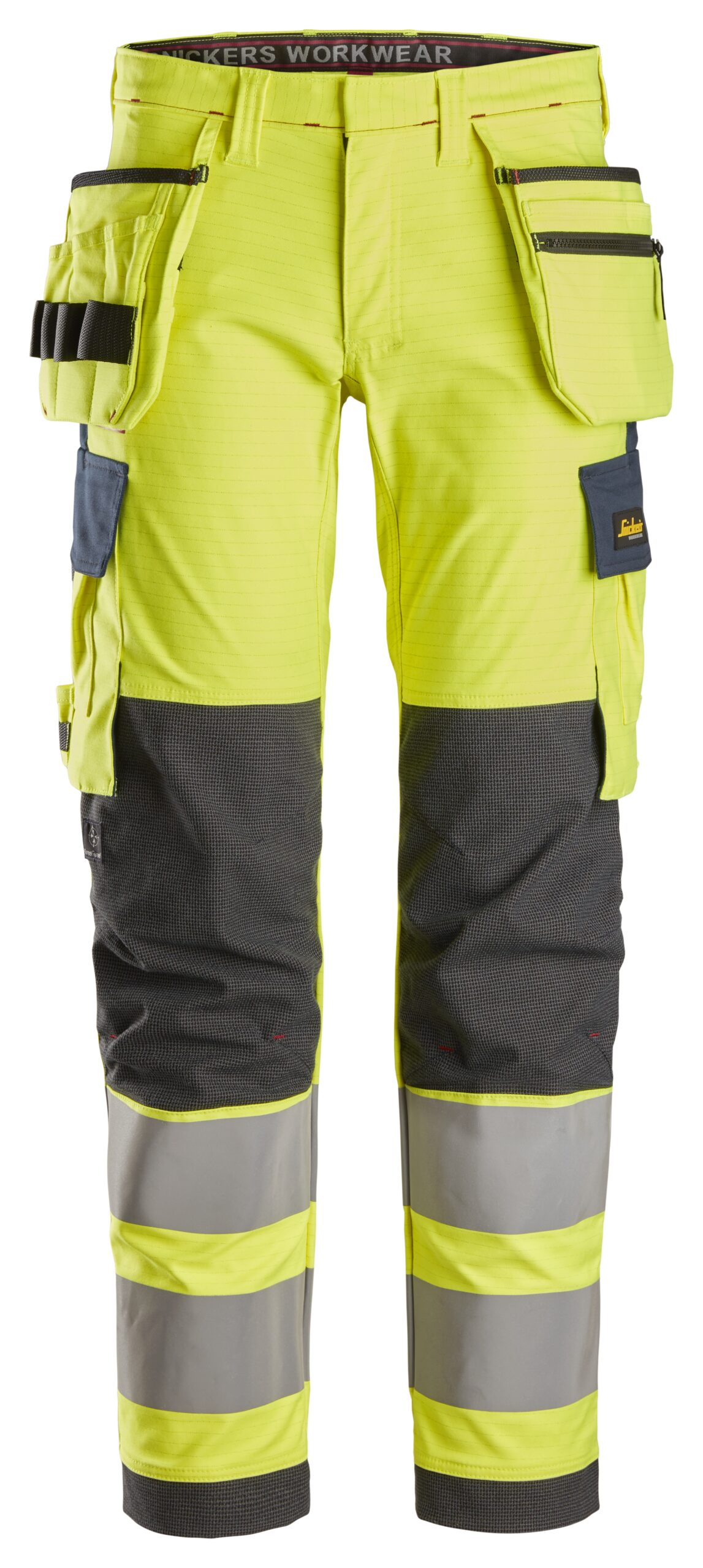 ProtecWork, High-Vis arbejdsbukser i stretch med hylsterlommer, klasse 2