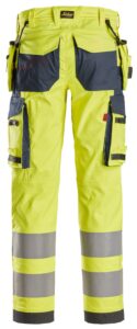 ProtecWork, High-Vis arbejdsbukser i stretch med hylsterlommer, klasse 2