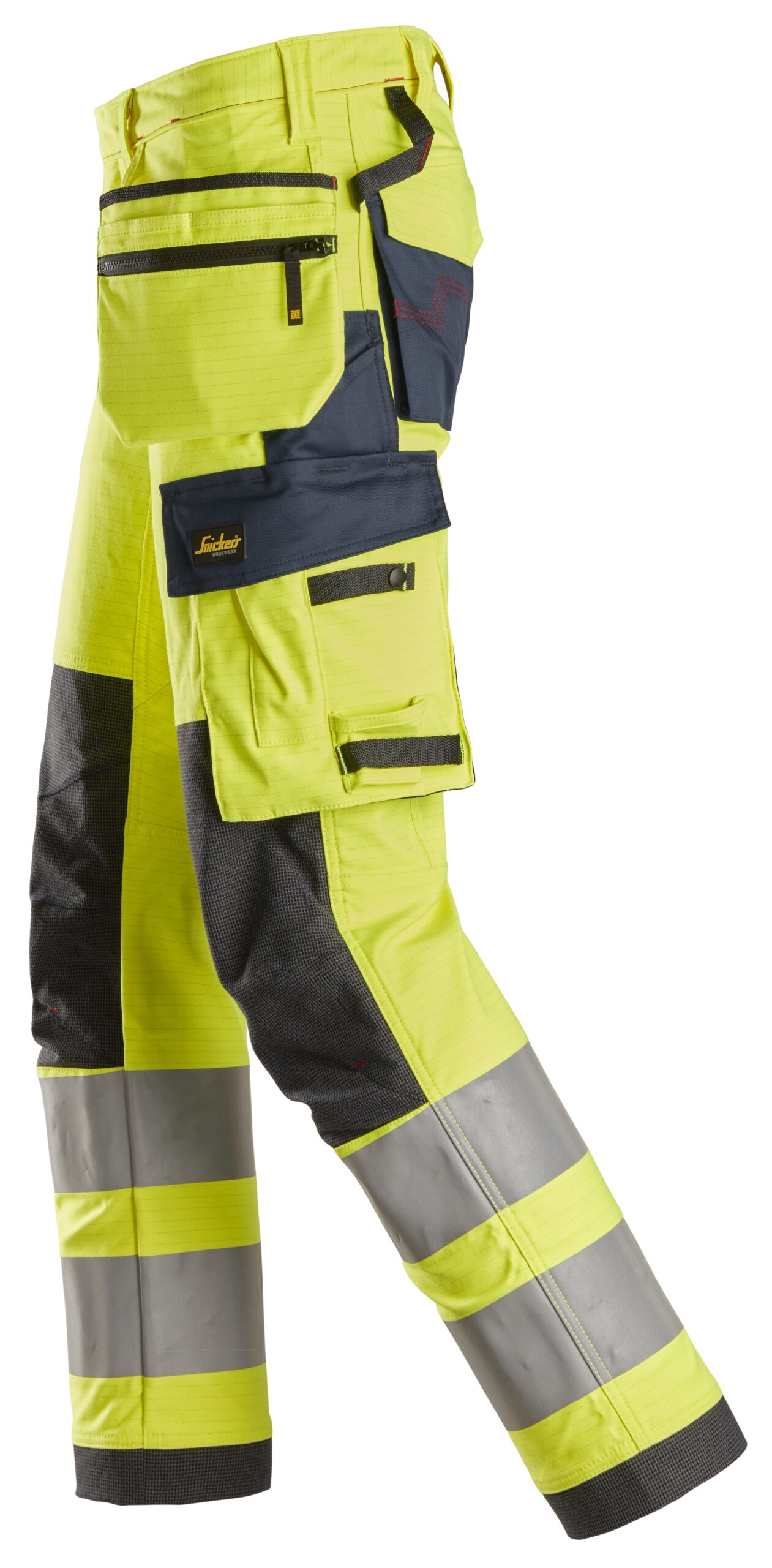 ProtecWork, High-Vis arbejdsbukser i stretch med hylsterlommer, klasse 2