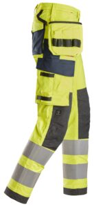 ProtecWork, High-Vis arbejdsbukser i stretch med hylsterlommer, klasse 2