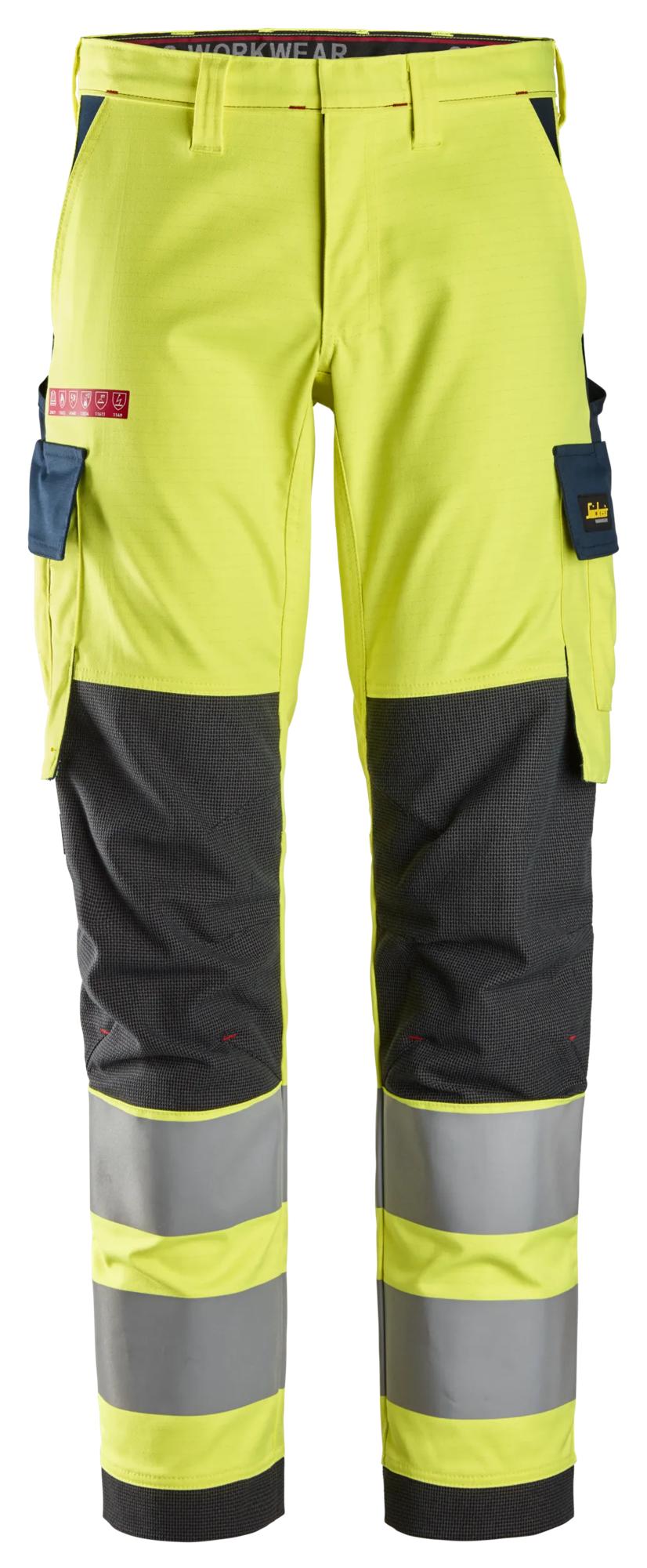 ProtecWork, arbejdsbukser med stretch, High-Vis klasse 2