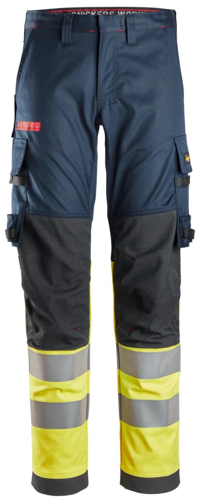 ProtecWork, arbejdsbukser med stretch, High-Vis klasse 1