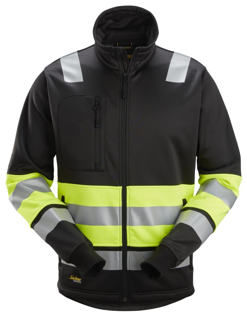 High-Vis, Sweatjakke med lang lynlås, klasse 1