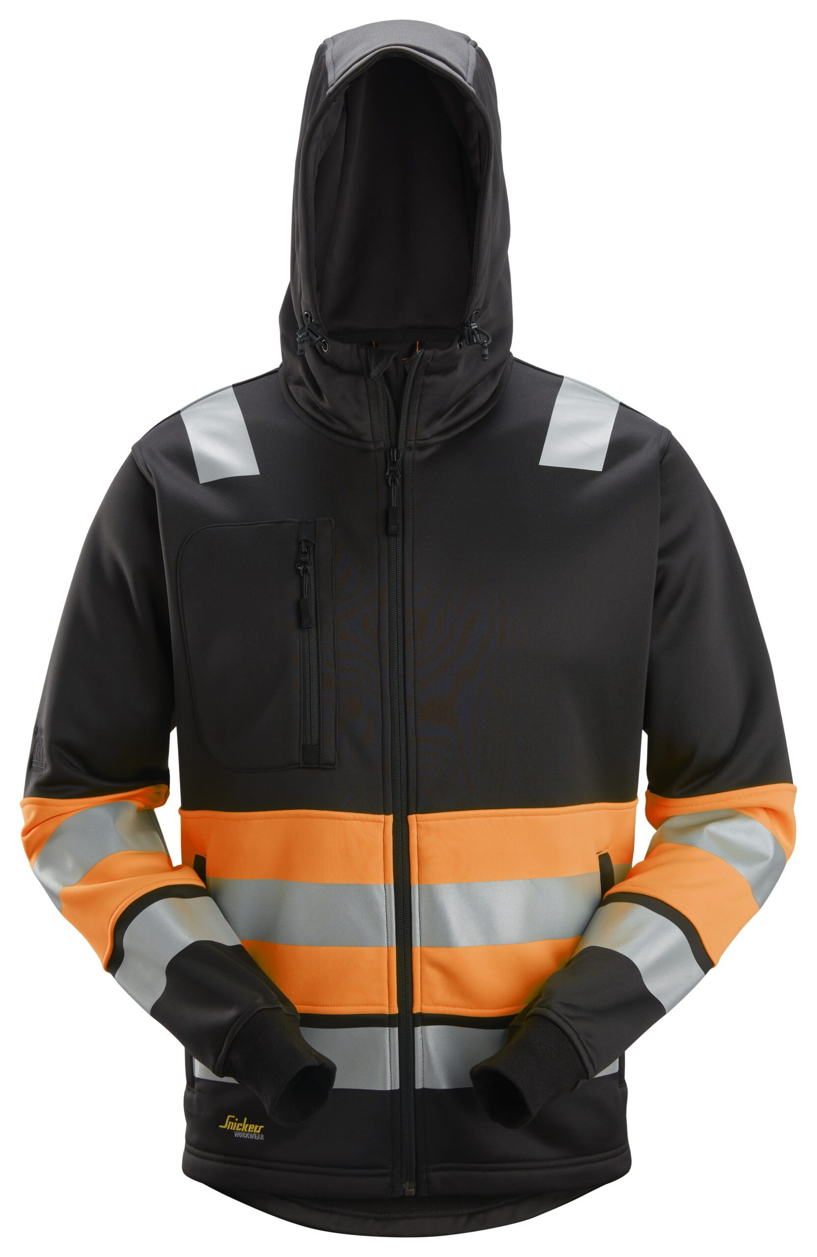 High-Vis, Hættetrøje med lang lynlås, klasse 1