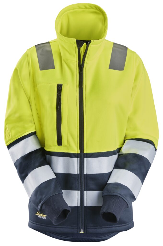 High-Vis, Sweatjakke til damer med lang lynlås, klasse 2
