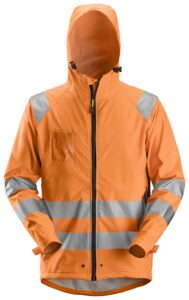 High-Vis, PU-belagt regnjakke, klasse 3