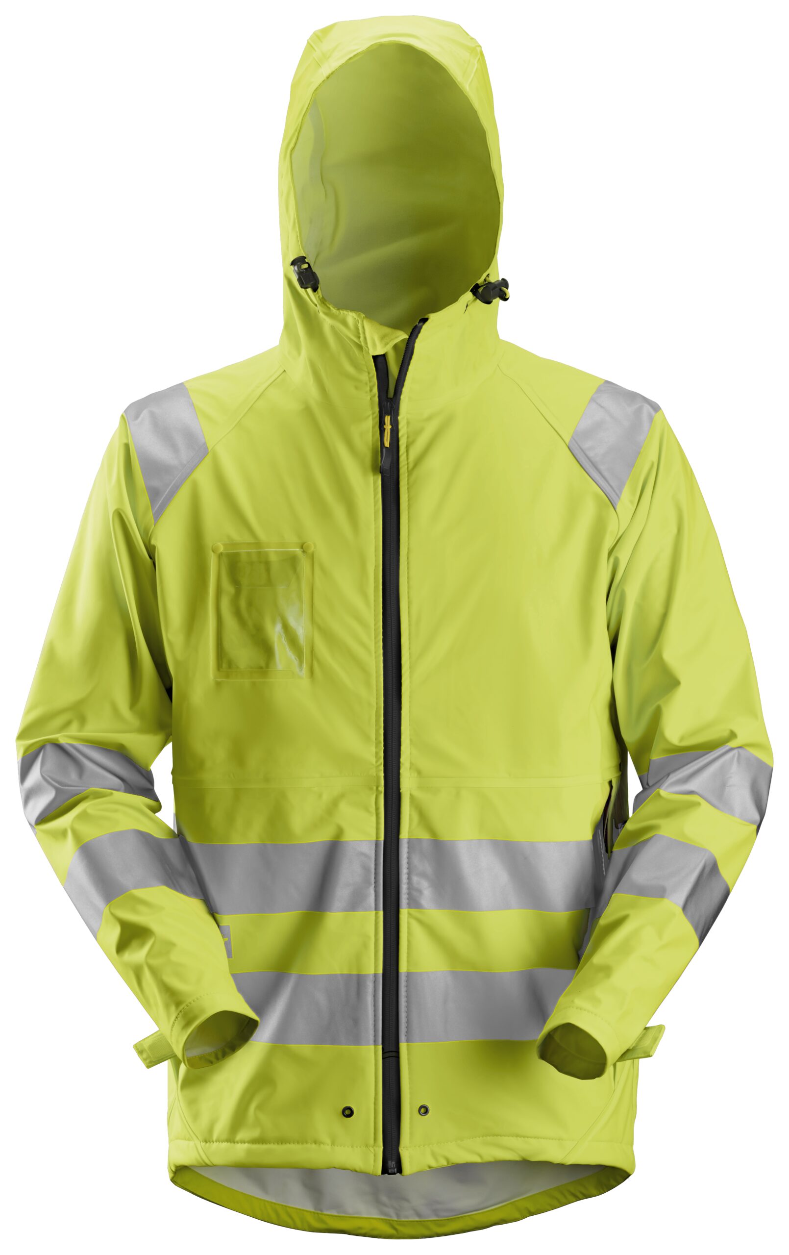 High-Vis, PU-belagt regnjakke, klasse 3