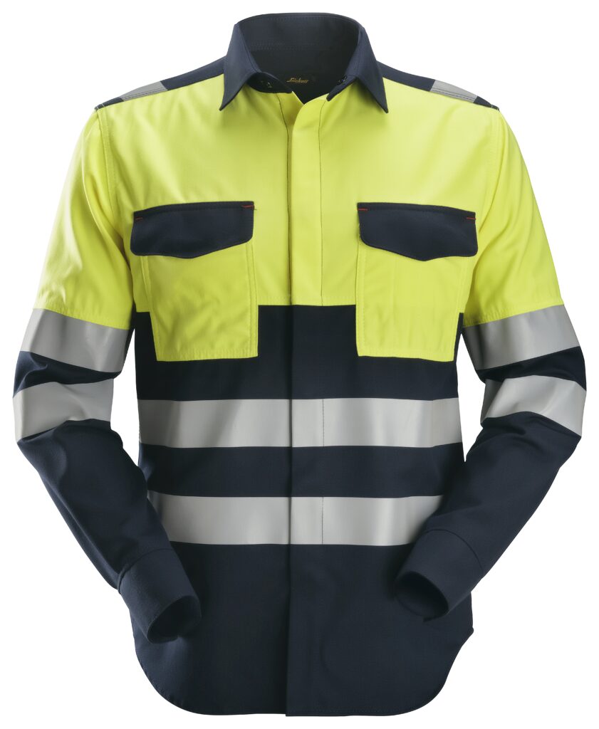 ProtecWork, High-Vis langærmet skjorte, klasse 1