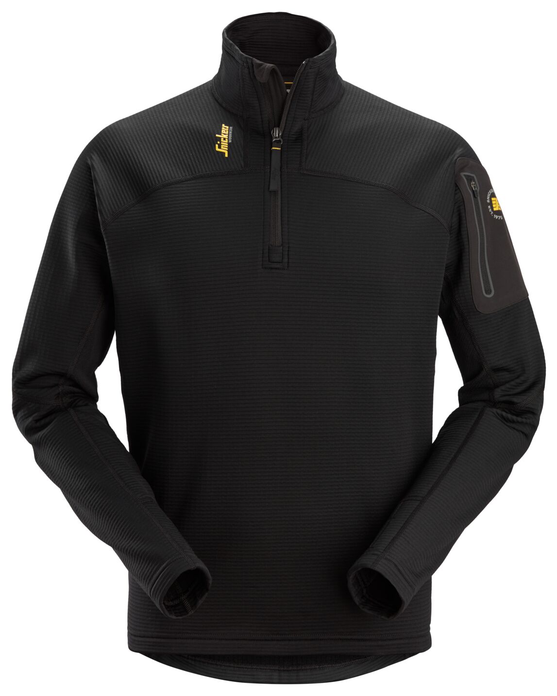 Pullover i Body Mapping Microfleece med kort lynlås